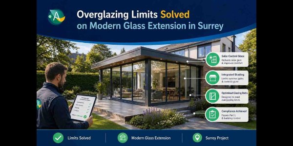 Overglazing Limits Solved on Modern Glass Extension in Surrey