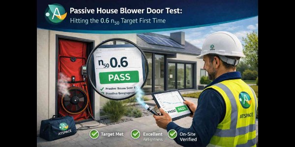 Passive House Blower Door Test: Hitting the 0.6 n50 Target First Time