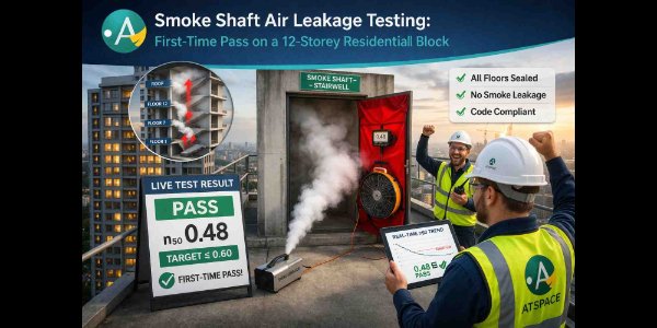 Smoke Shaft Air Leakage Testing: First-Time Pass on a 12-Storey Residential Block