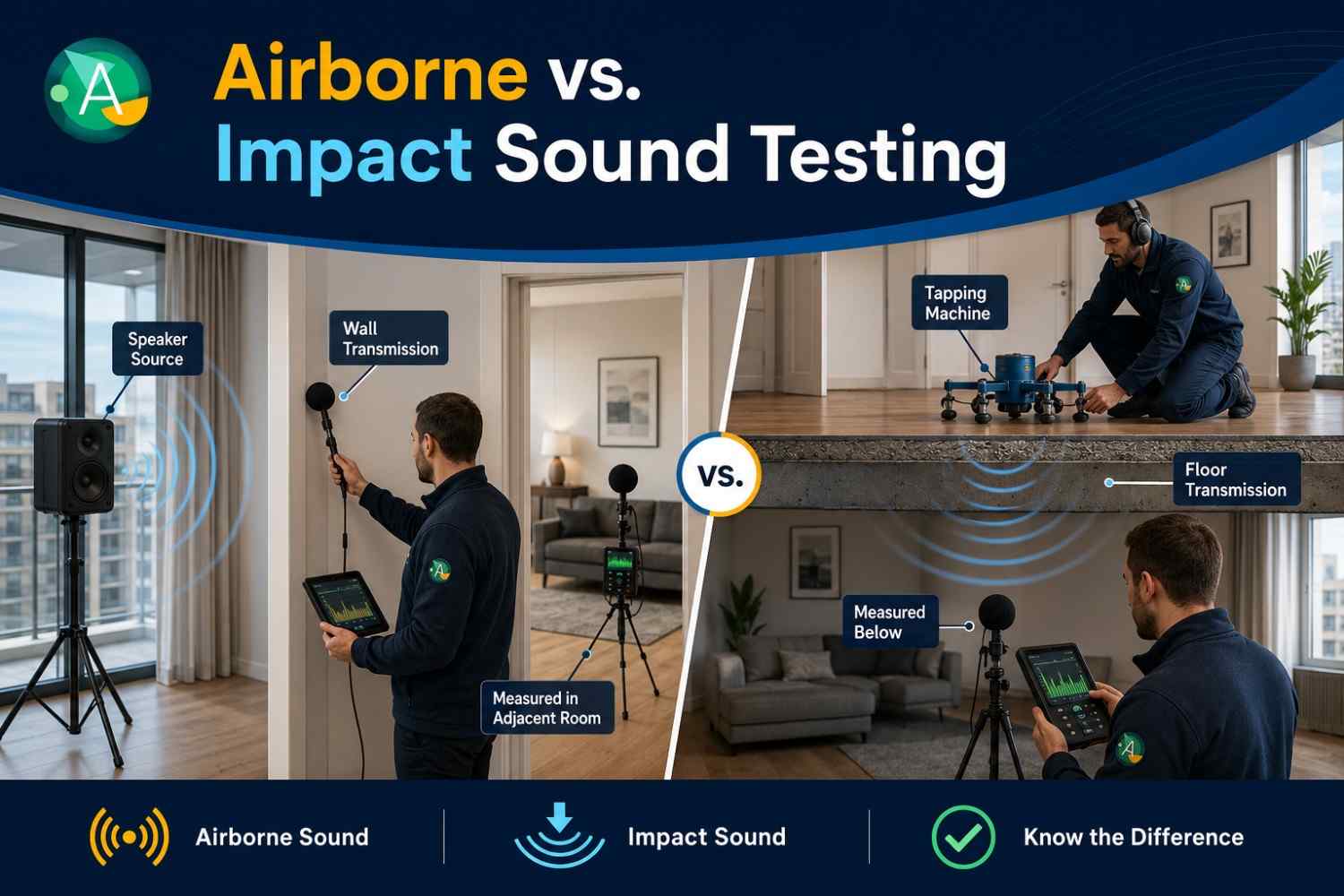 Airborne vs. Impact Sound Testing