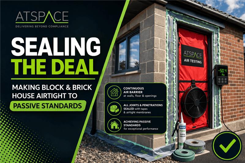 Making a block and brick house airtight to passive standards